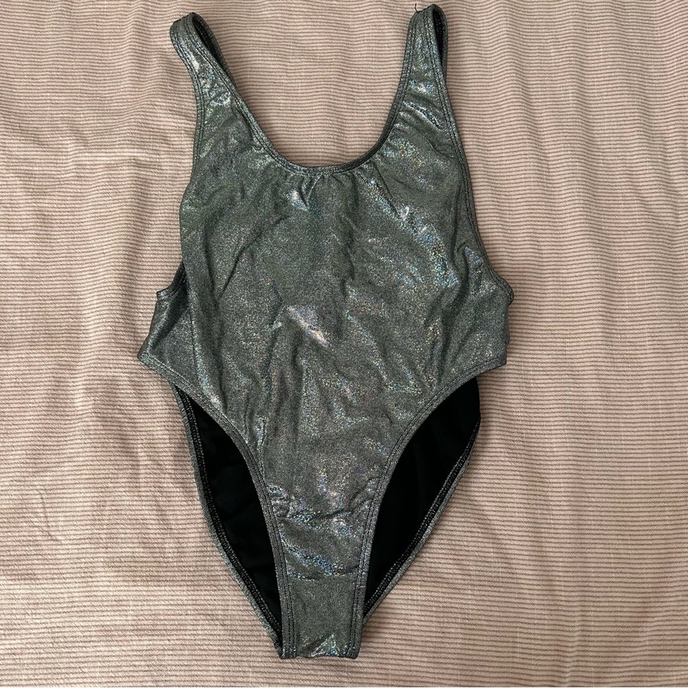 Holographic Body Suit - Low Side Cut